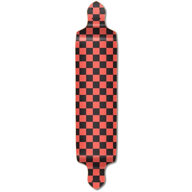 Punked Drop Down Longboard Deck – Checker Orange Deck