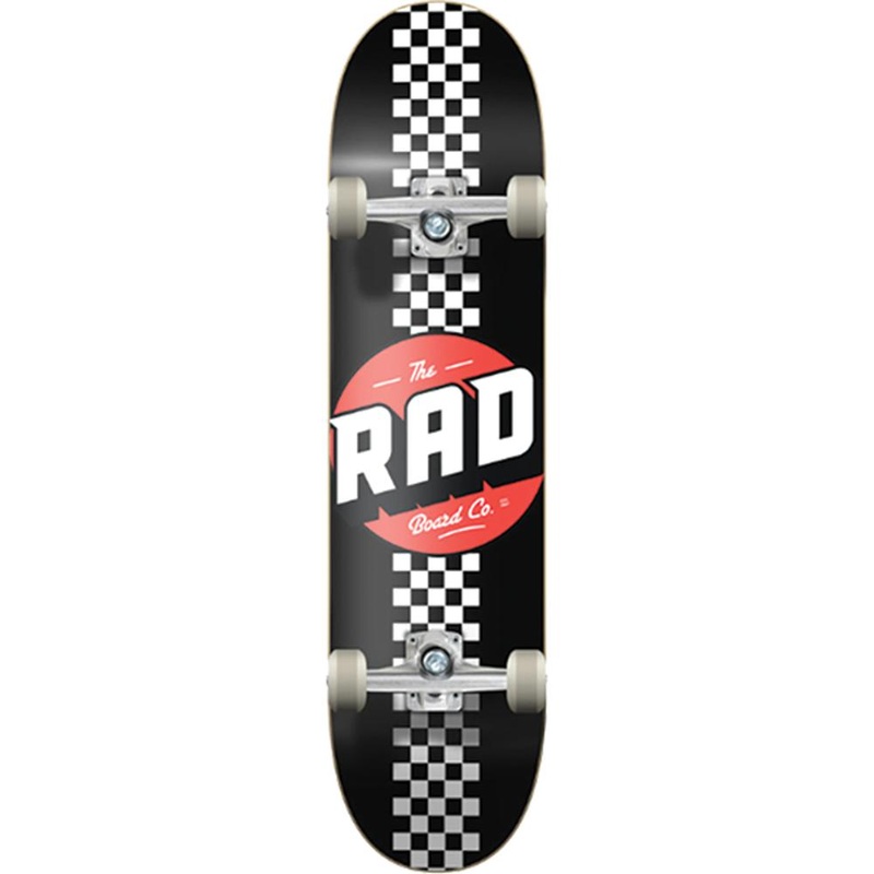 RAD Checker Stripe Black/White 8.0″ Complete Skateboard Complete