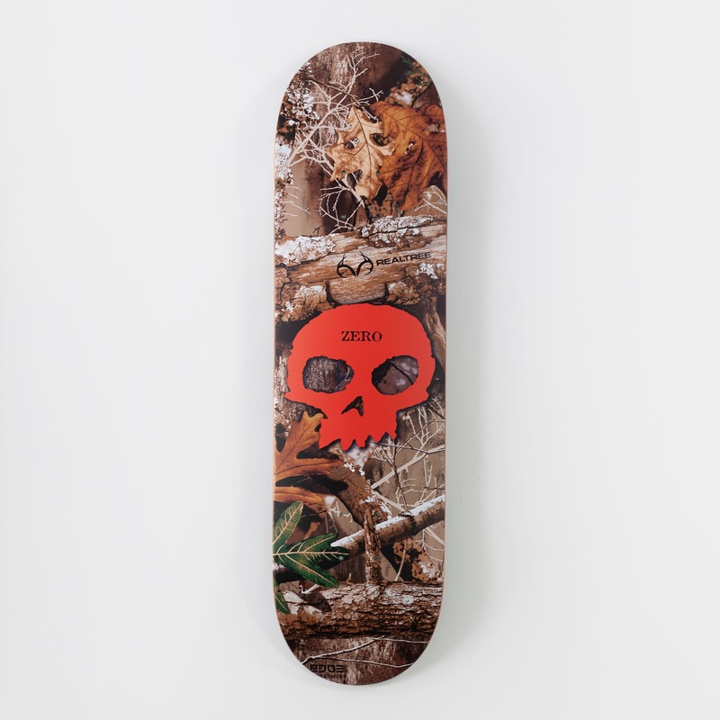 Zero x Realtree 8.25″ Single Skull Skateboard Deck – Brown 8.25″