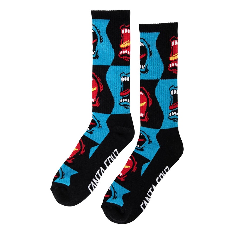 Allover Screaming Strip Mens Santa Cruz Socks Screaming Check 9-11 1 Pair