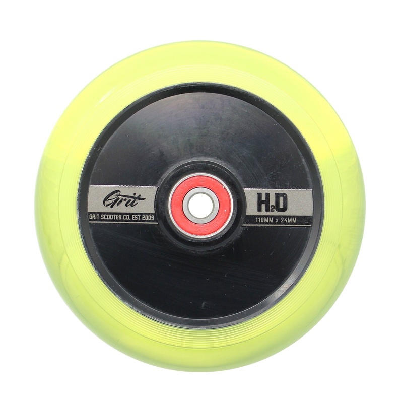 Grit Scooters Hollow Core Wheels H2O Yellow (Pair) 110mm x 24mm