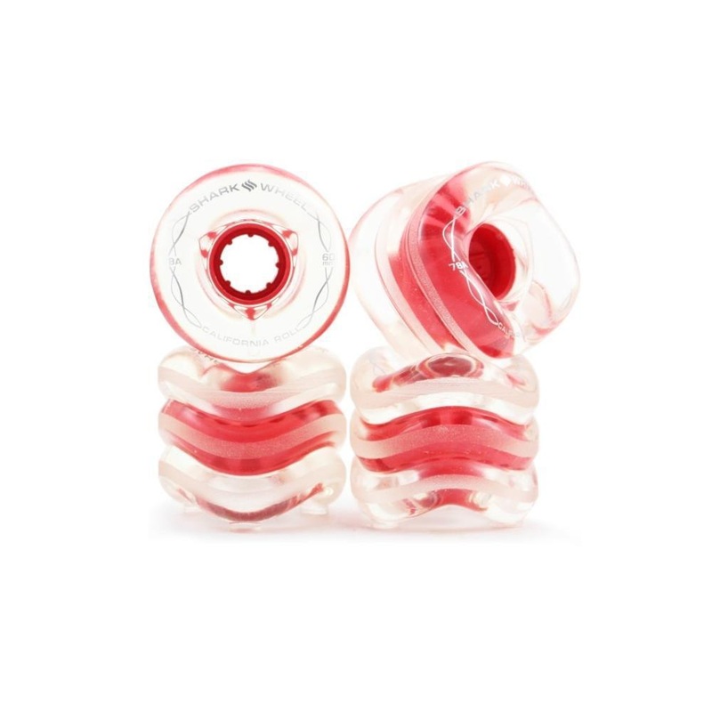 Shark Wheels ClearWithRedHubCaliforniaRoll 60mm 78a