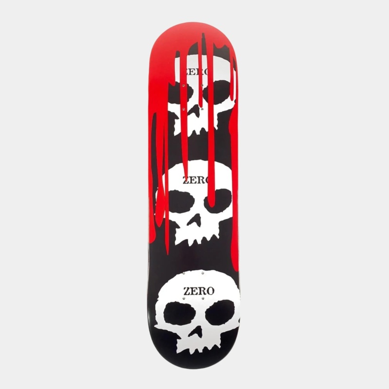 Zero – 7.25″ 3 Skull Blood Deck – Black / White / Red 7.25″