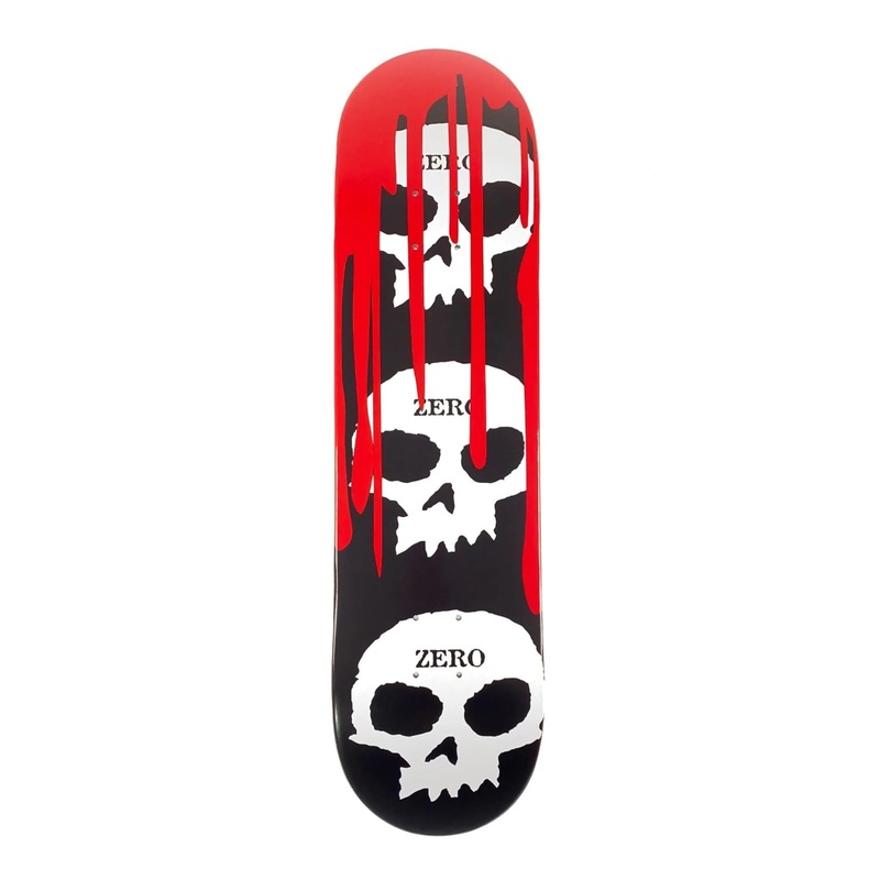 Zero – 8.25″ 3 Skull Blood Deck – Black / White / Red 8.25″
