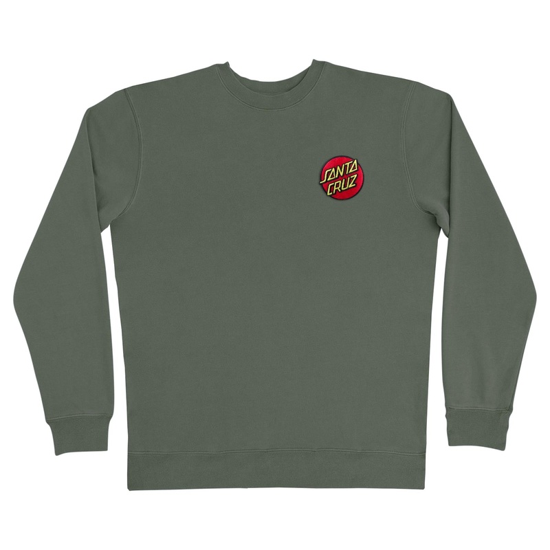 Cruz Embroidered Mens Santa Cruz Crew Neck Sweatshirt Army S