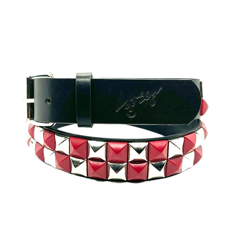 Loosey Red Checkered Stud Belt Red Checkered One Size Fits All