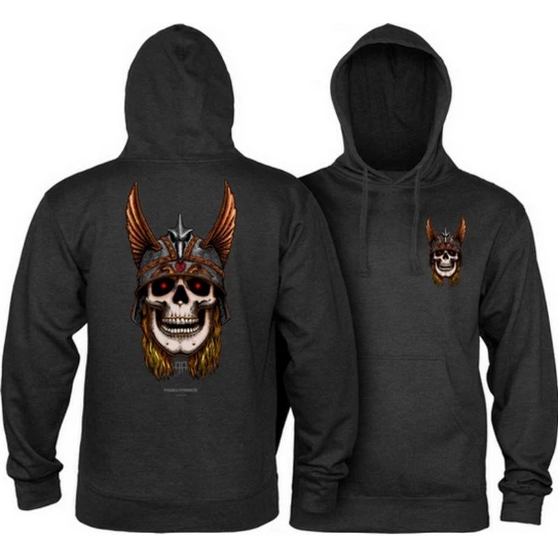Powell Peralta “Andy Anderson- Skull” Charcoal Heather Hoody XXL