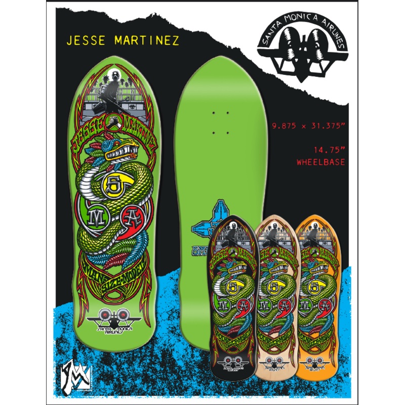 **Pre-Order** SMA Martinez Snake Orange Dip 9.875″ Skateboard Deck
