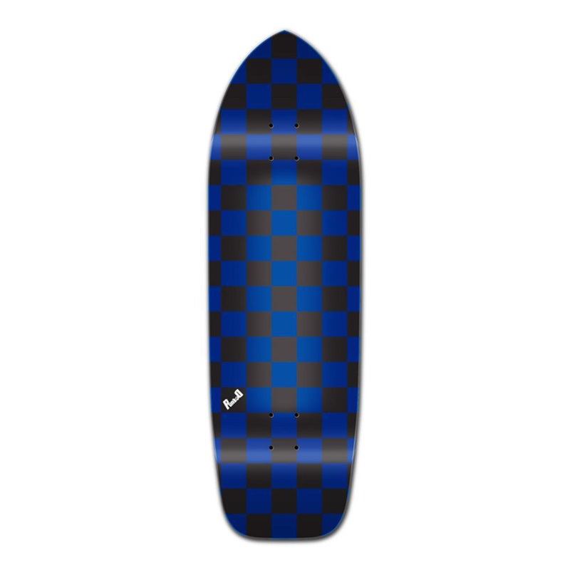 Punked Old School Longboard Deck – Checker Blue Deck