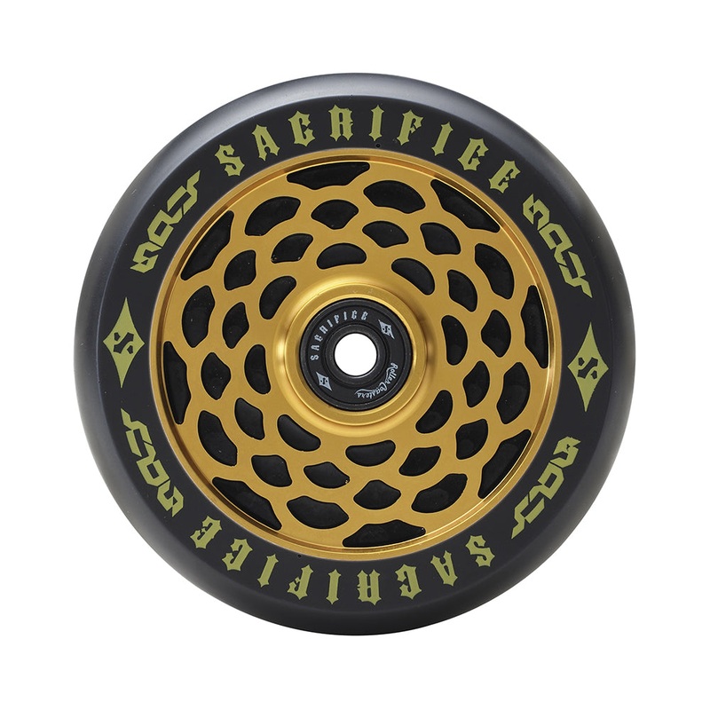 Sacrifice – 110mm – Spy Wheels – Black / Gold (x 2 / Sold as a pair)
