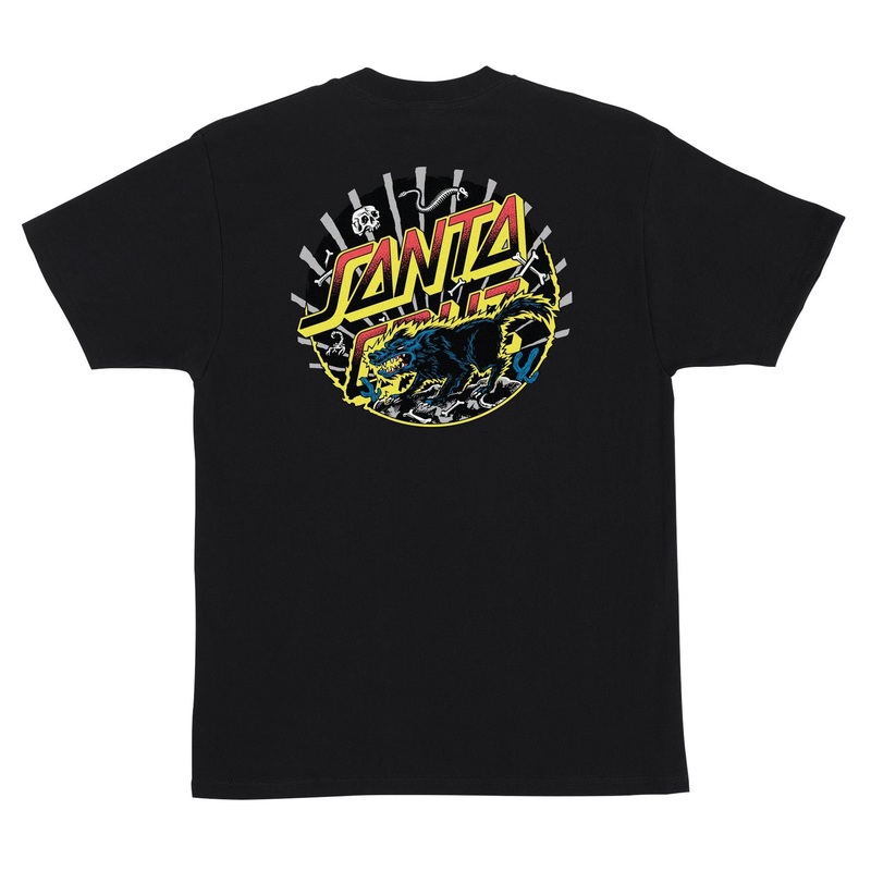 SANTA CRUZ KENDALL WOLF DOT T-SHIRT Small Black