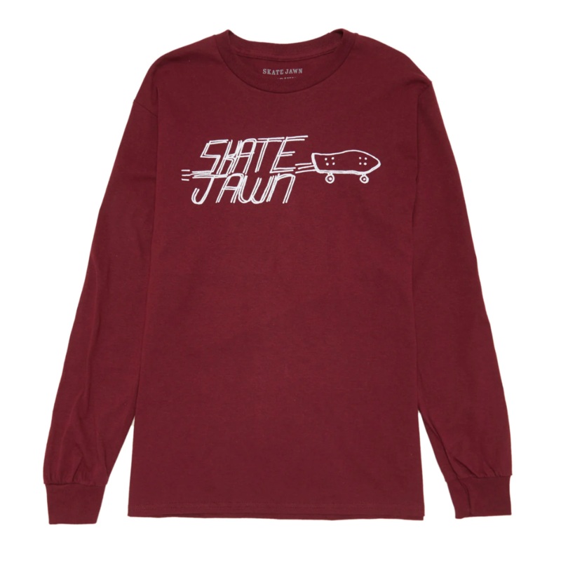 Skate Jawn Cruiser Board Long-Sleeve Burgundy XL