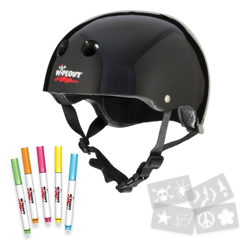 Wipeout Dry Erase Youth Helmet (Black) M (5+)