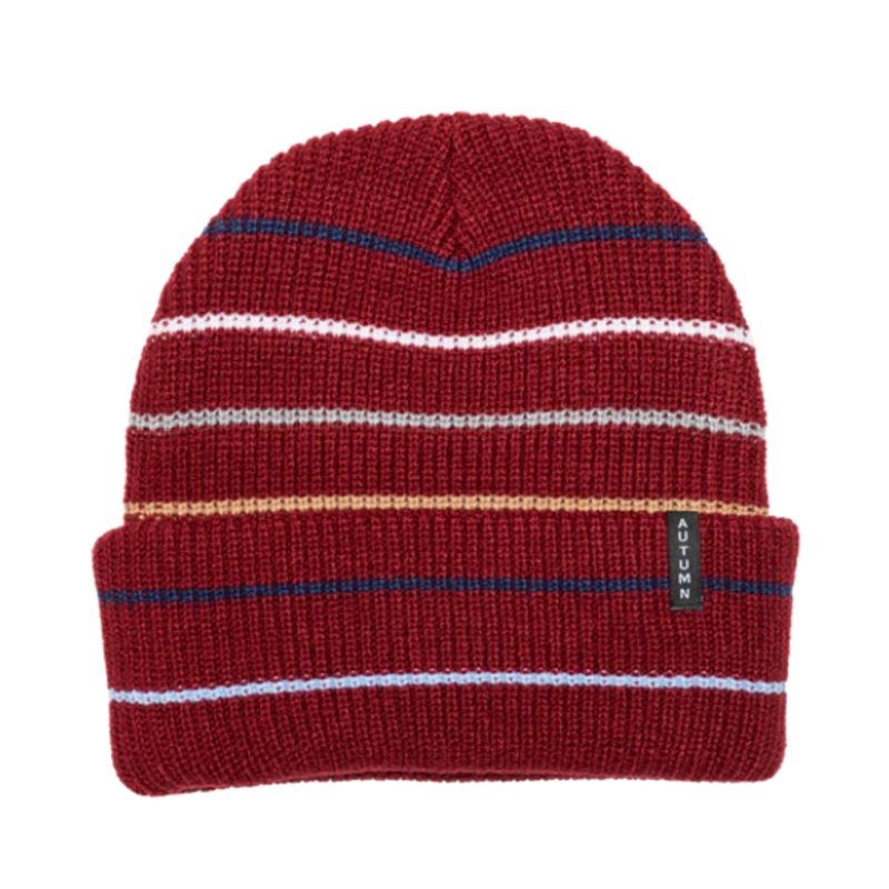 Autumn Multi Stripe Beanie 2023 – Burgundy Burgundy