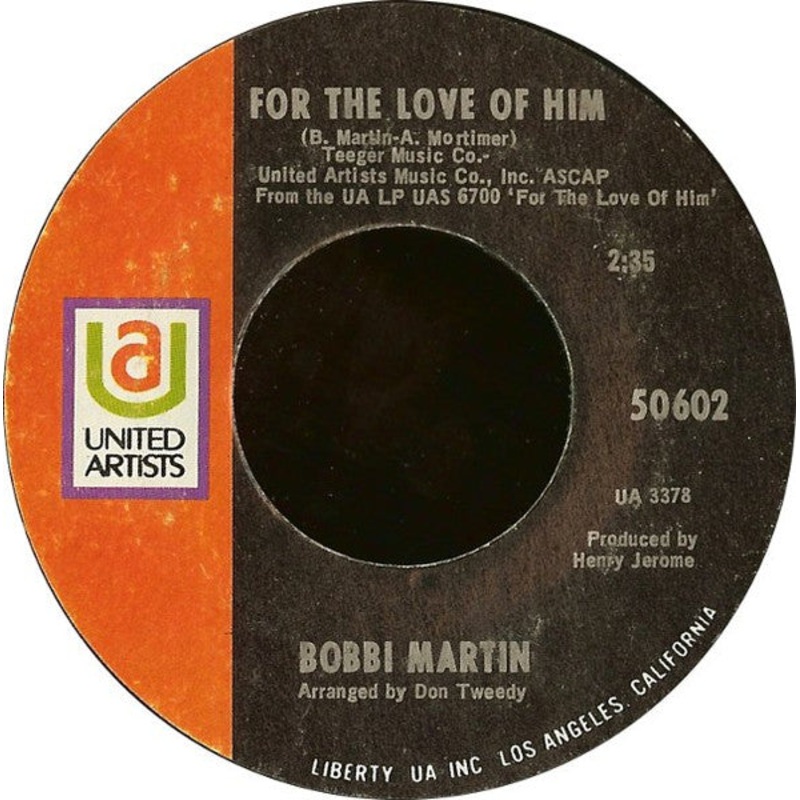 Bobbi Martin  For The Love Of Him / I Think Of You Vinyl 7″ Record *Used 1969 Release*
