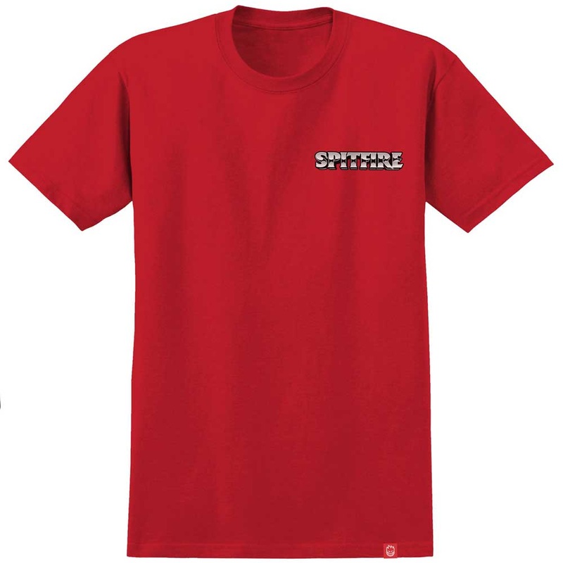 Burnout Red Mutli Spitfire Wheels Tee SM