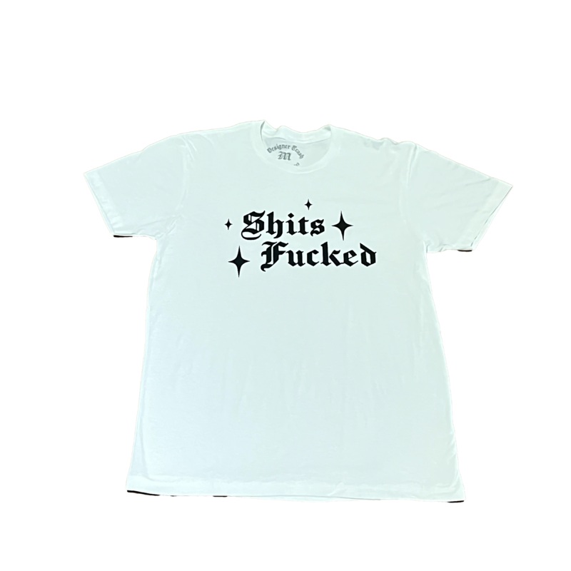Designer Trash “Sparkle” Tee – ( White ) Small