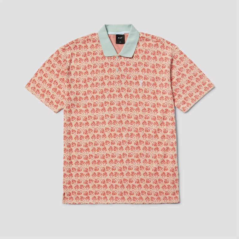 Huf Microdose Knit Shortsleeve Polo Red Small