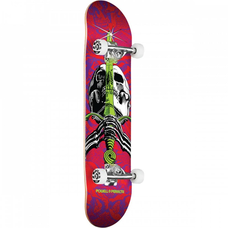 Powell Peralta Skull And Sword 8.0″ Red/Purple Skateboard