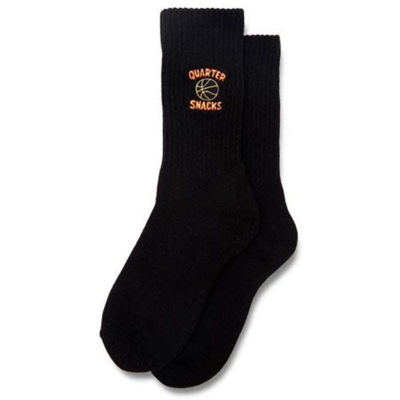Quartersnacks Ball Is Life Embroidered Crew Socks Black One size fits all