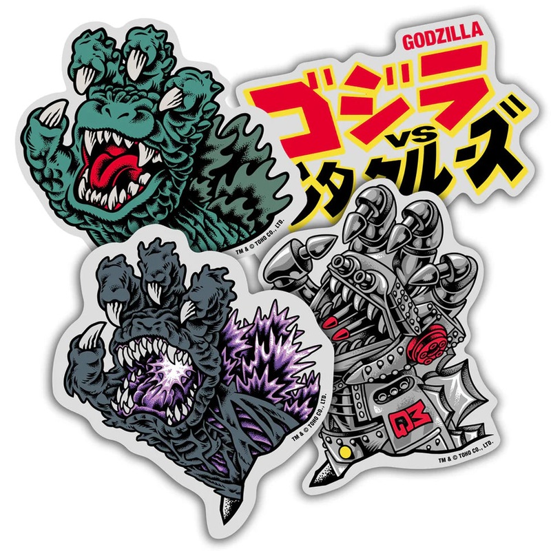 Santa Cruz Godzilla 4 Pack of Stickers Multicolor Assorted