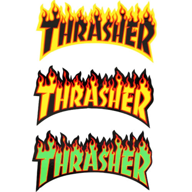 Thrasher Flame Logo Sticker 10.25″ Black Thrasher