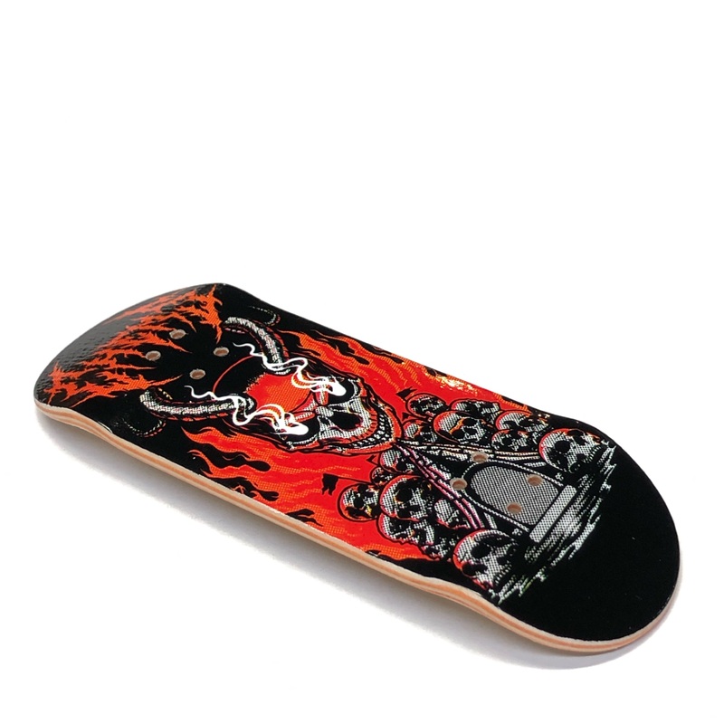 Chems Red “Grave Watcher” Fingerboard Deck 29mm Mid-Pro Popsicle