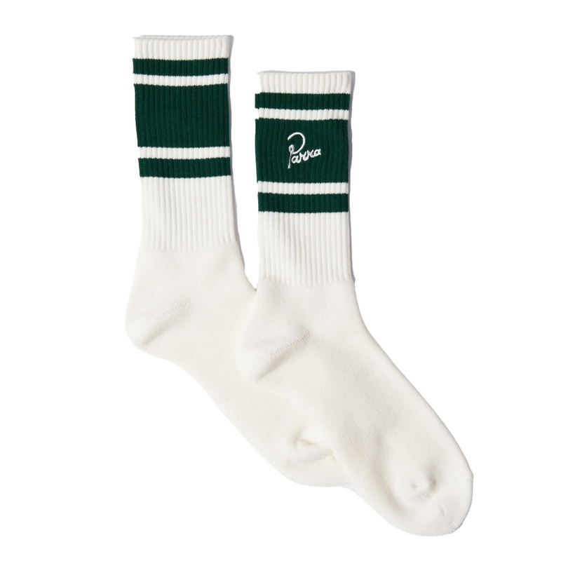 Parra Signature Striped Crew Socks Off White