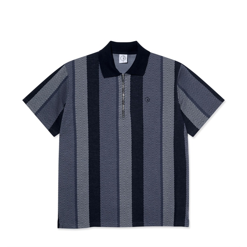 Polar Jacques Polo Shirt Herringbone Blue M