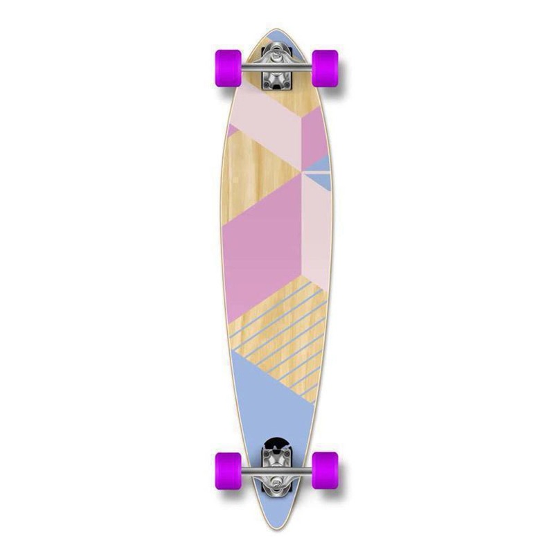 Punked Geometric Purple Pintail 40″ Longboard Complete