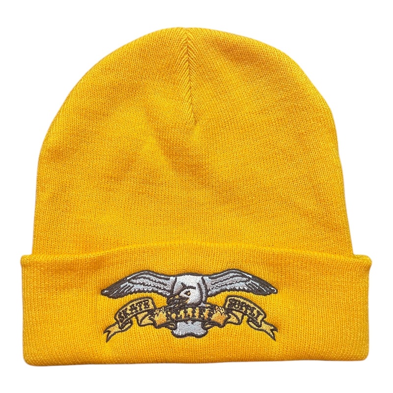 Relief Embroidered Seagull Beanie Gold OS