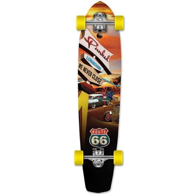Route 66 Diner 36″ Slimkick Longboard from Punked – Complete Complete