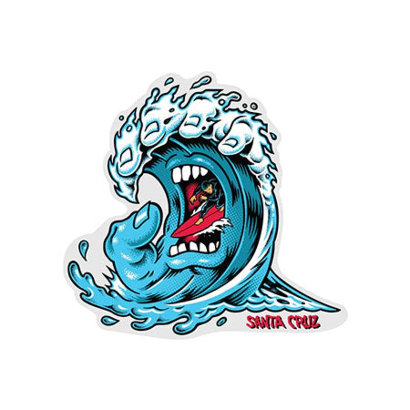 Santa Cruz Screaming Wave Sticker Blue 4.25″