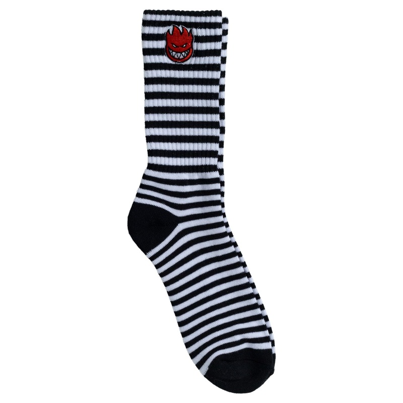 Spitfire Bighead Fill EMB Stripe Socks Black