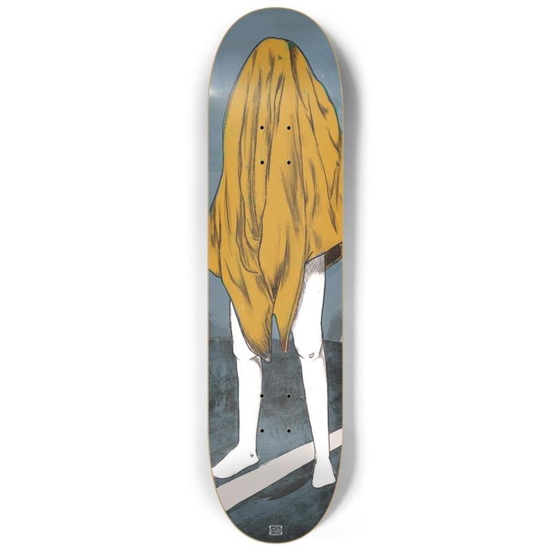 The Ghost Yellow Custom 8.25″ Skateboard or Wall Art Deck Only No wall hangers