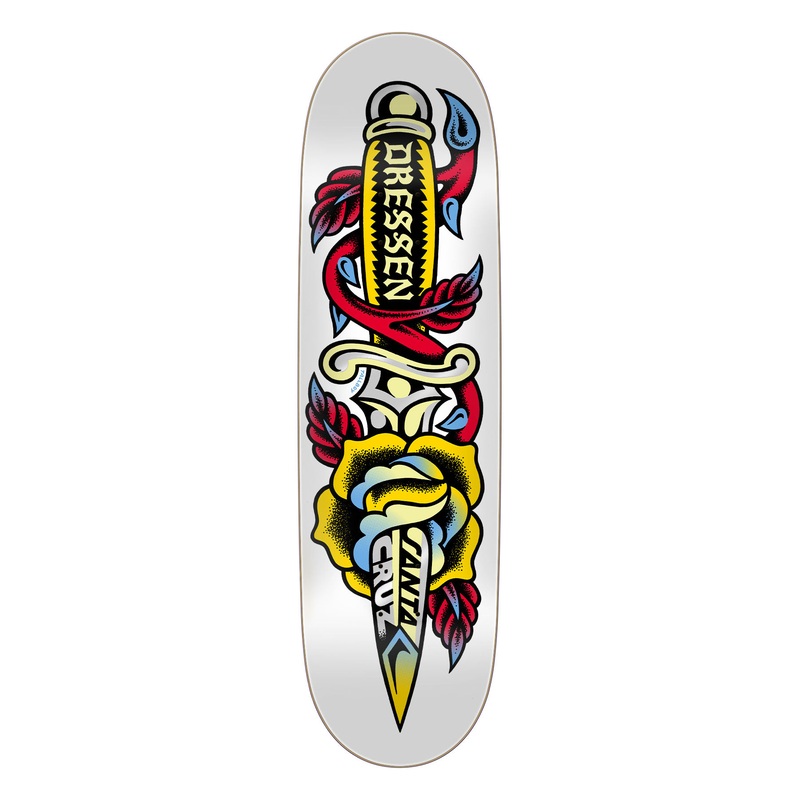 8.7in Dressen Dagger Santa Cruz Shaped Skateboard Deck No Color 8.7in x 31.825in