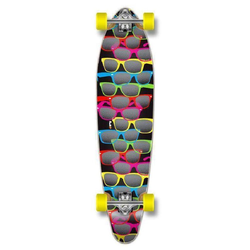 Black Shades 40″ Kicktail Longboard from Punked Complete