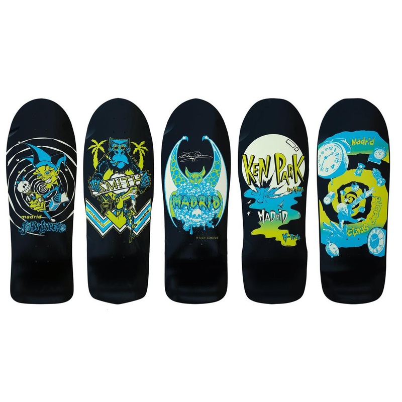 Madrid Retro Complete Collection | Glow In The Dark Series | Old School Longboard Decks