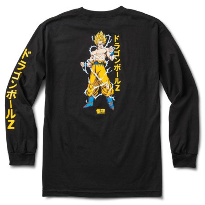 Primitive Skateboarding Primitive Skate x Dragon Ball Z Super Saiyan Goku Long Sleeve T-Shirt Black Small