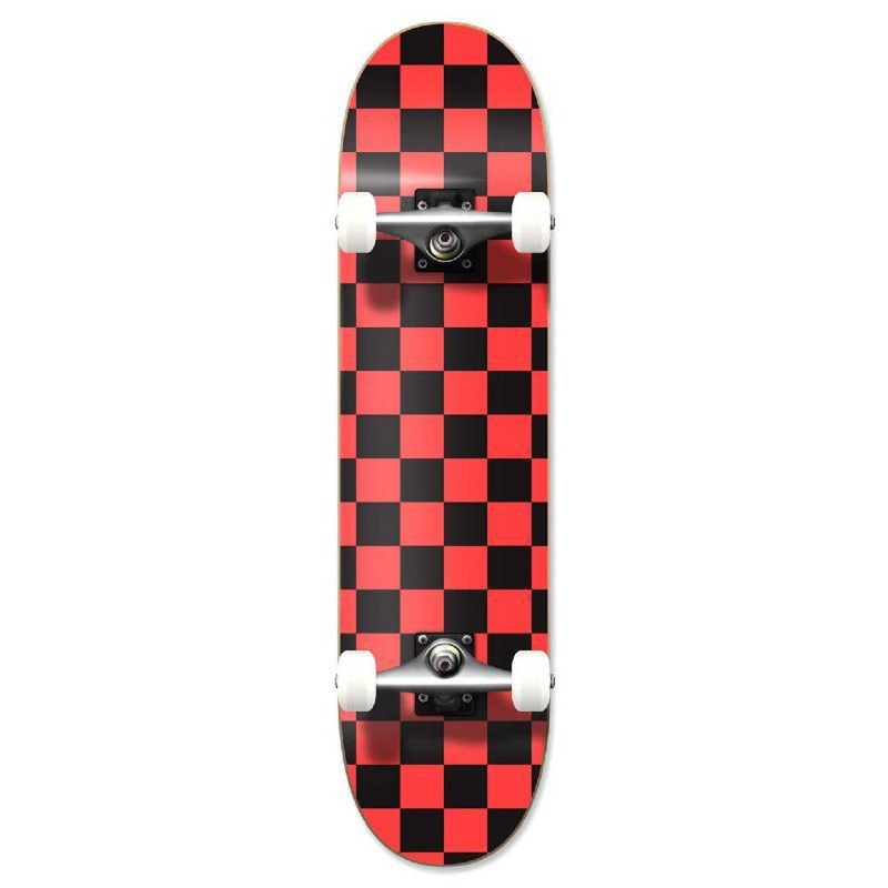Punked Graphic Complete Skateboard – Checker Orange Complete
