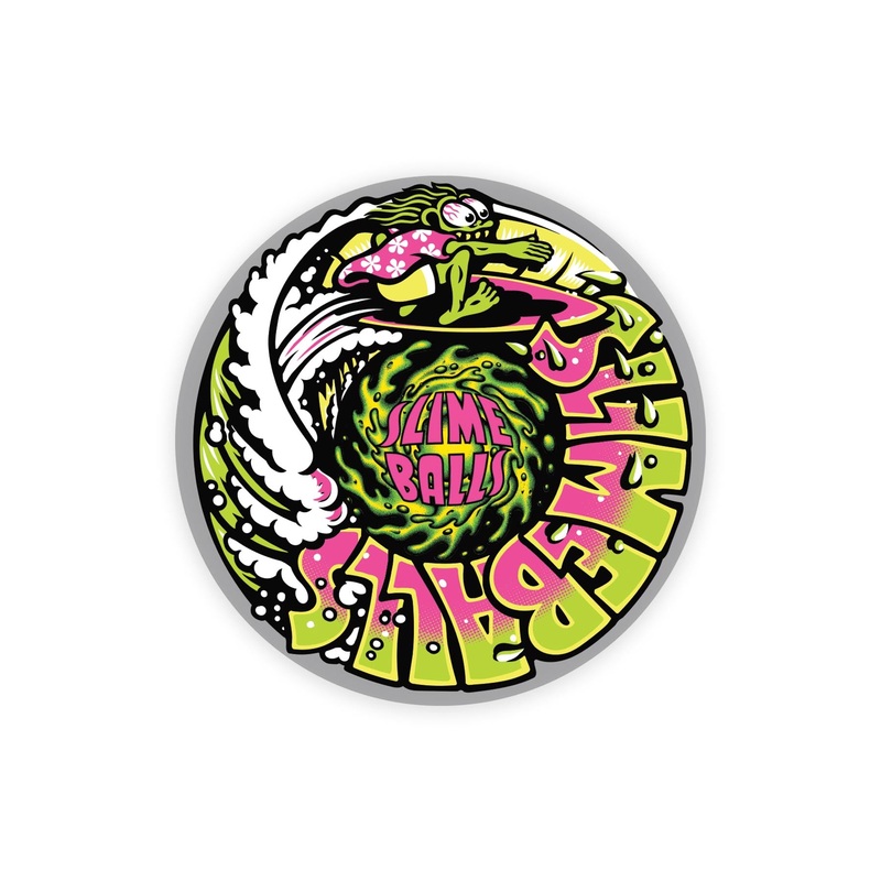 Slime Surfer 3.5in Slime Balls Stickers (25 Pack) Pink/Green 3.5