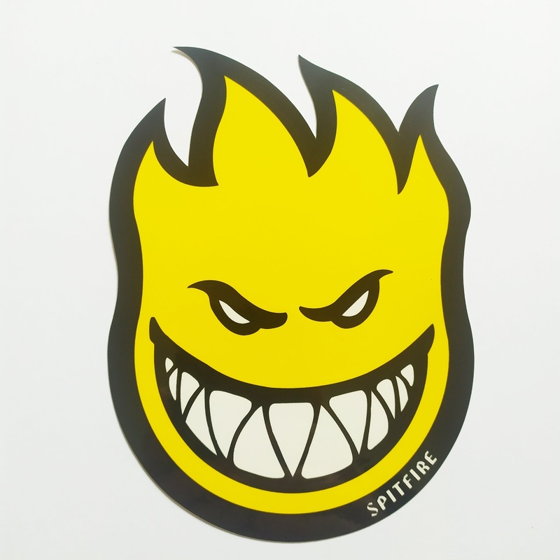 Spitfire Wheels – Bighead Fireball Skateboard Sticker Yellow Small