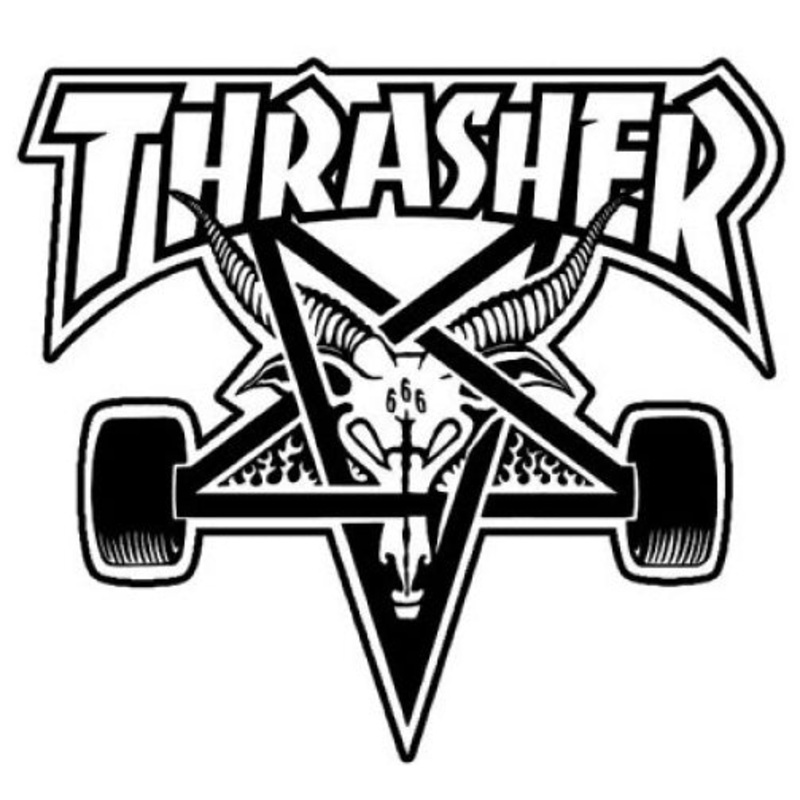 Thrasher Skategoat Sticker 8″ White Thrasher