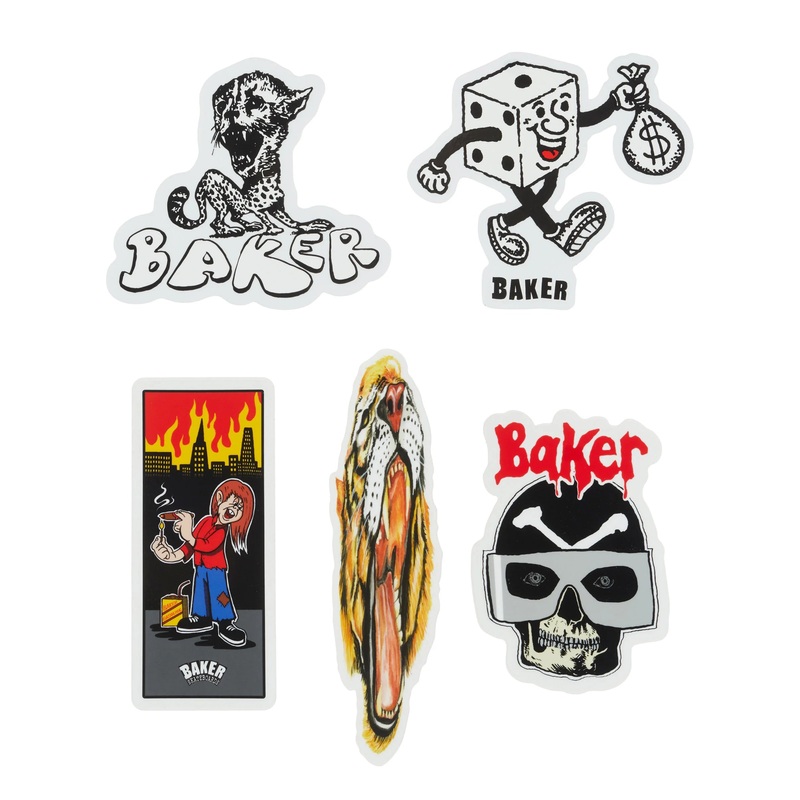 BAKER SKATEBOARDS “ALL MY HOMIES” 5X STICKER PACK