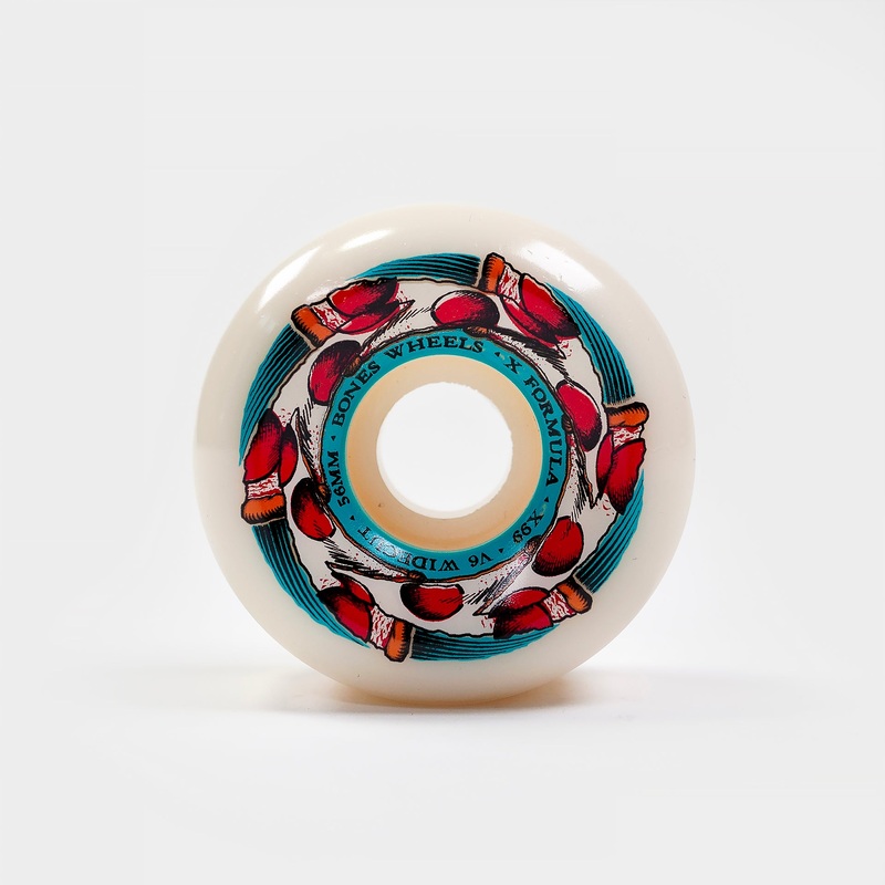 Bones Wheels – 56mm – Deep Dish X-Formula 99a V6 Widecut – White 56mm 99a