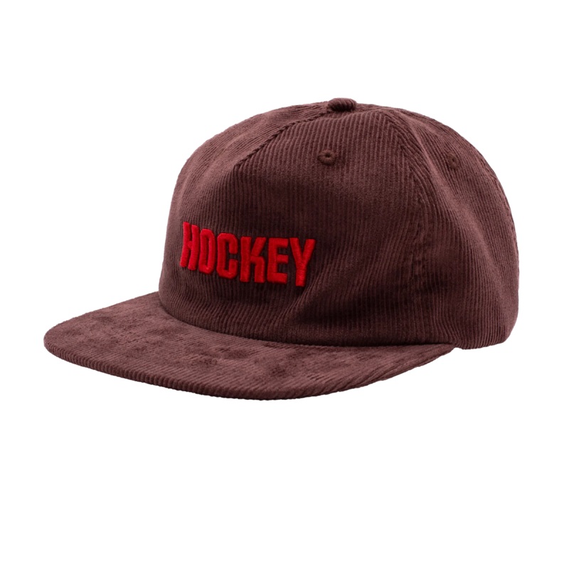 Hockey Corduroy 5-Panel Hat – Brown