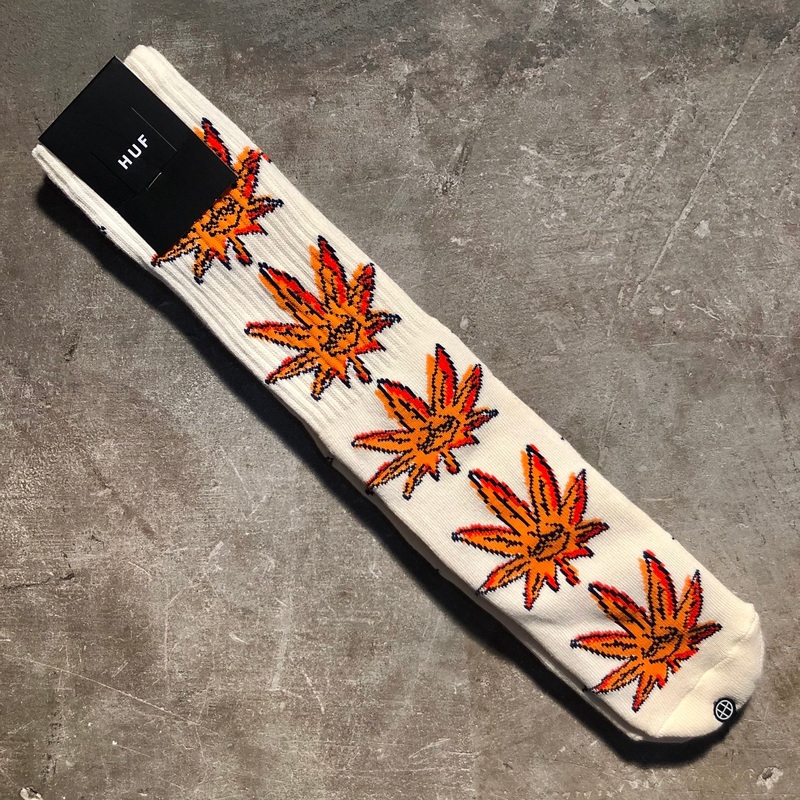 HUF – Green Buddy Doodle Sock – Natural
