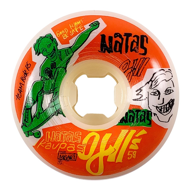 OJ Wheels – 58mm – 95a Natas 2 Original Hardline – White / Orange