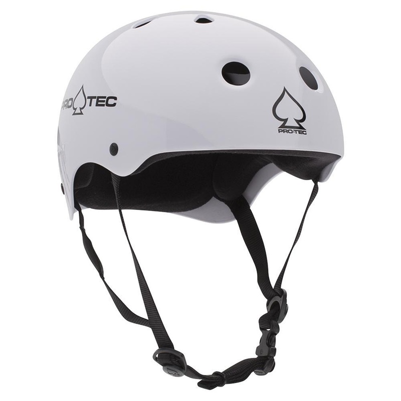 Pro-Tec Classic Gloss White Longboard Skateboard Helmet XS