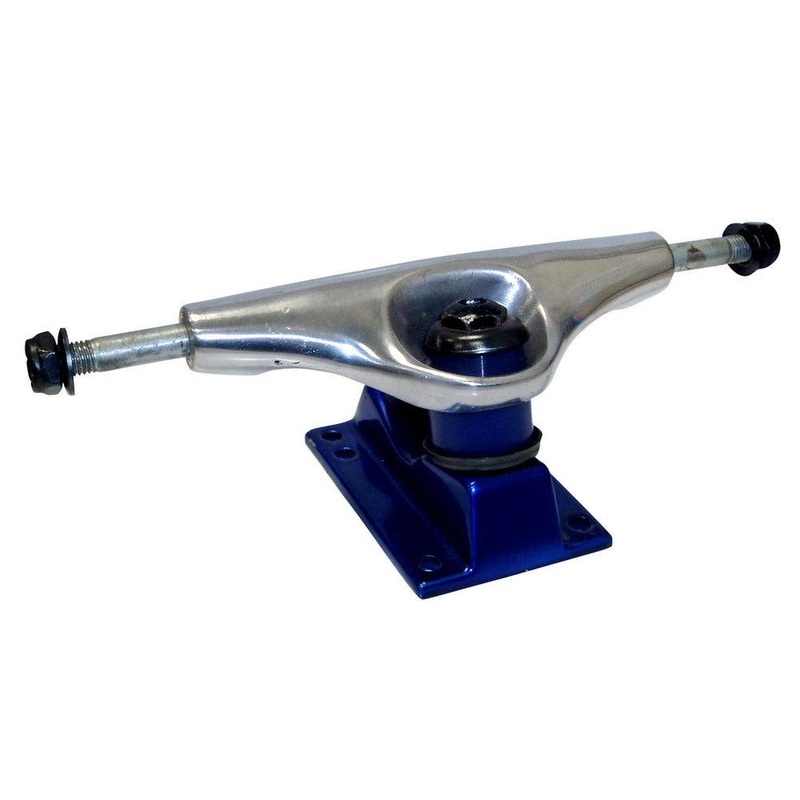 Punked 125mm – Chrome/Blue Skateboard Trucks | Set of 2